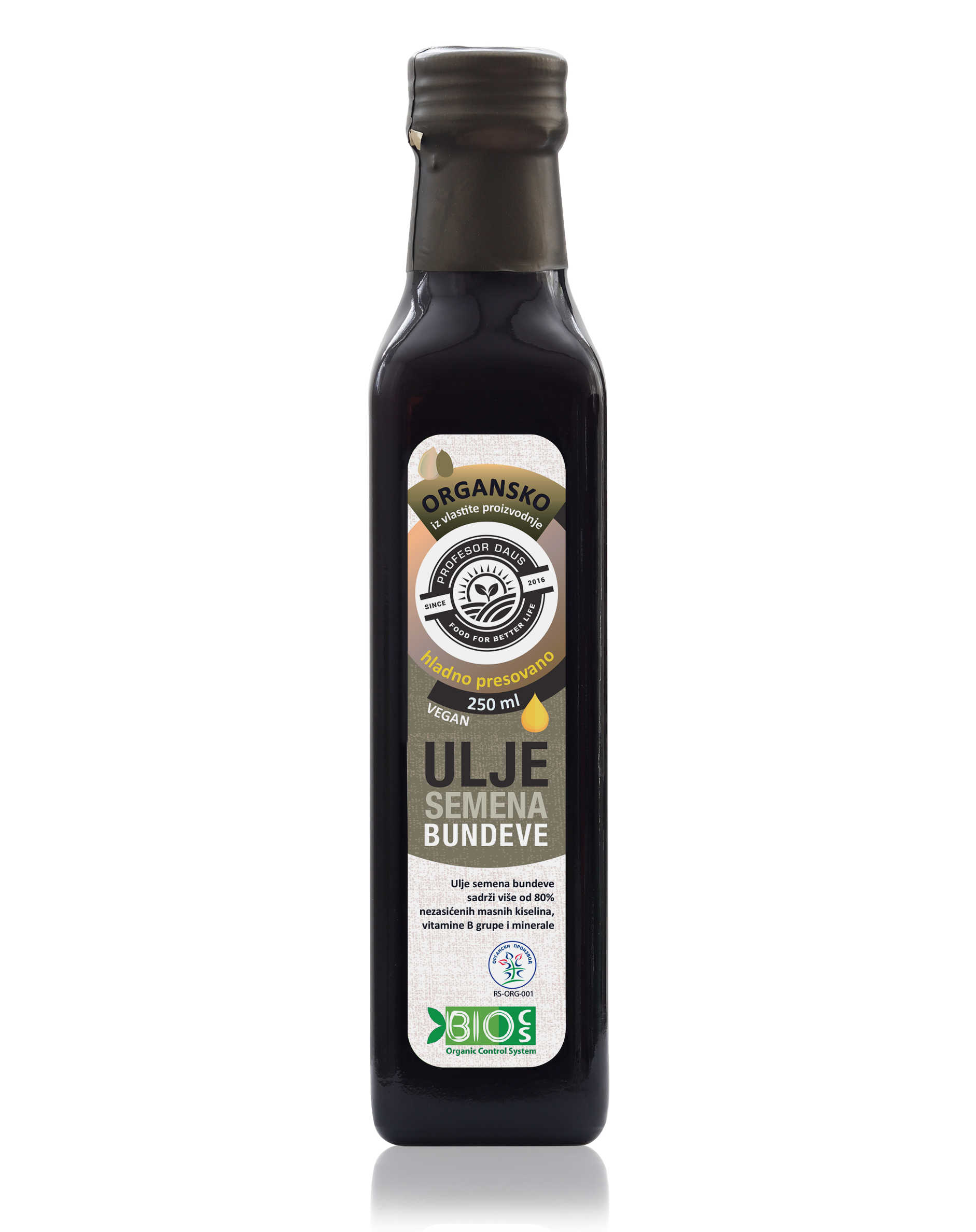 Cold-pressed oil from organic pumpkin seeds